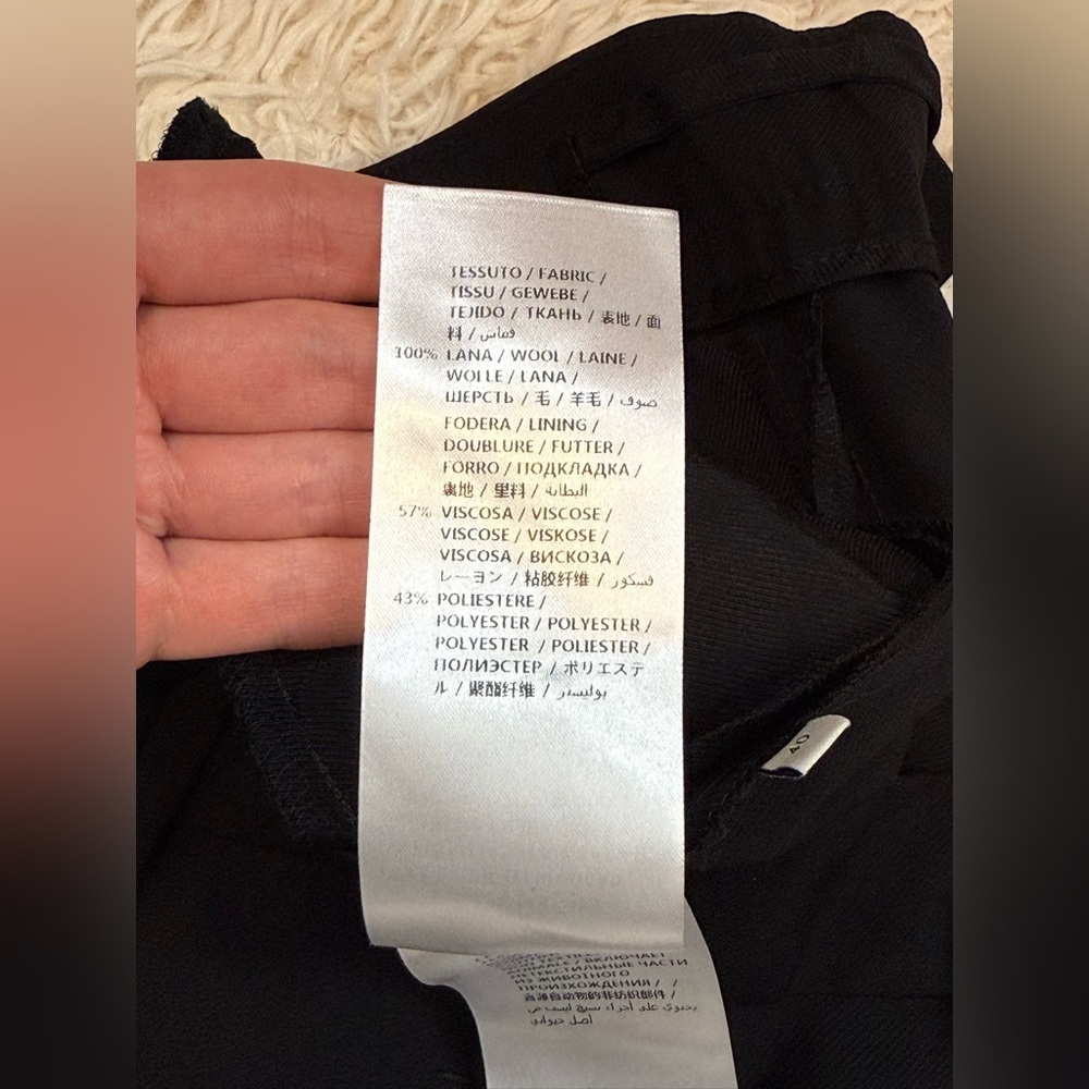 Gucci Uniform Black wool Pants Trousers raw hem size 40 pocket zip straight leg - Picture 10 of 14